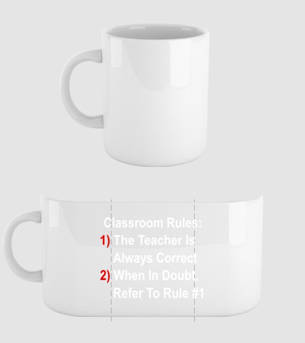 Classroom rules minta fehér pólón