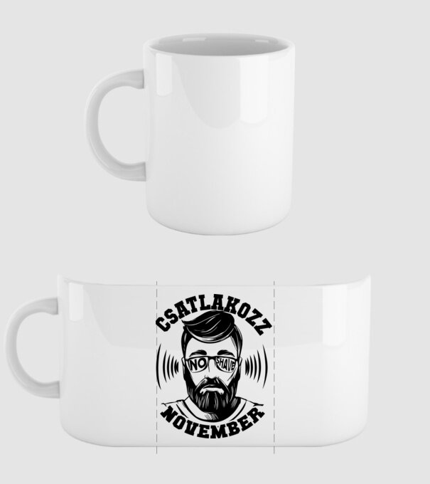 Csatlakozz a No Shave November mozgalomhoz minta fehér pólón