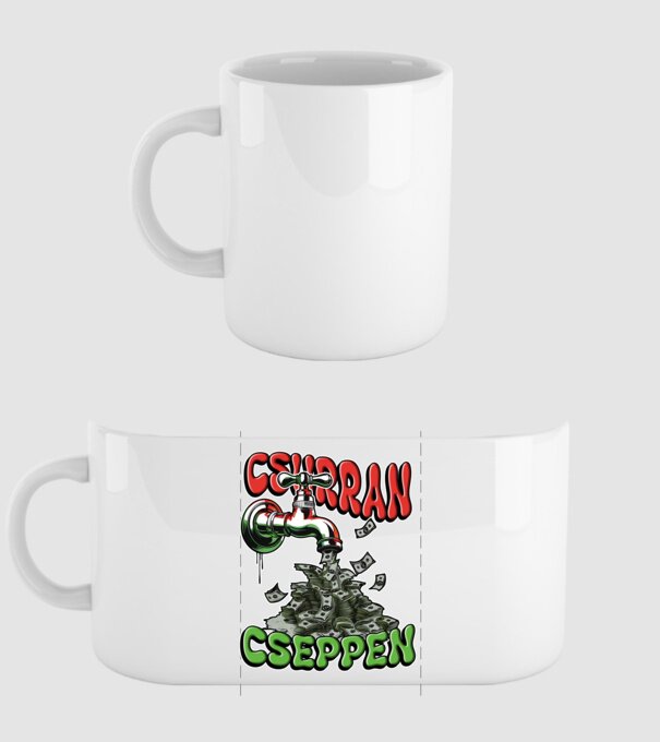 Csurran Cseppen csap minta fehér pólón