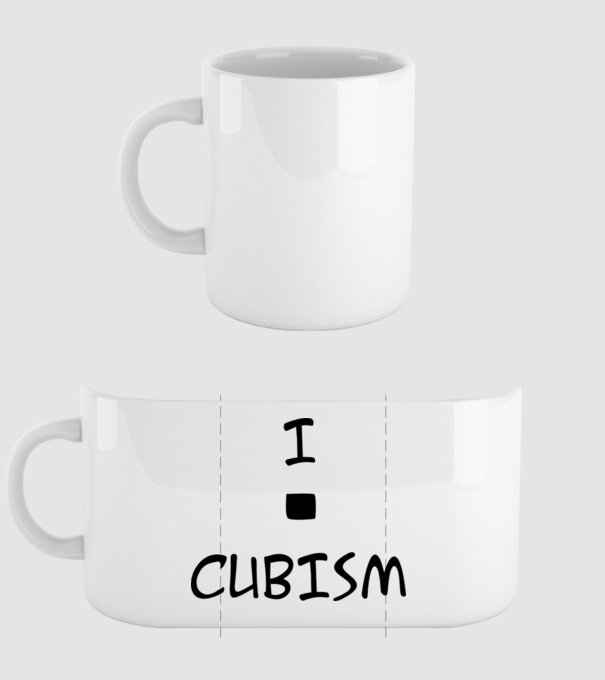 cubism minta fehér pólón