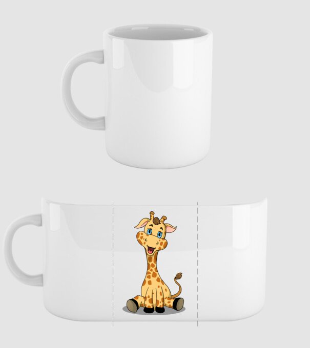 Cute giraffe minta fehér pólón