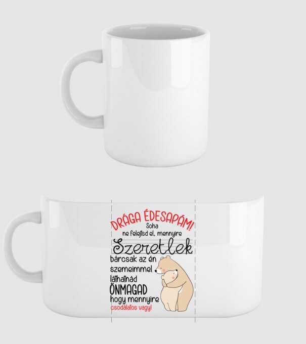Drága édesapám minta fehér pólón