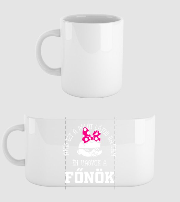 Én vagyok a főnök lány drk minta fehér pólón