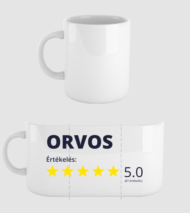 Értékelés 5 csillag - ORVOS minta fehér pólón