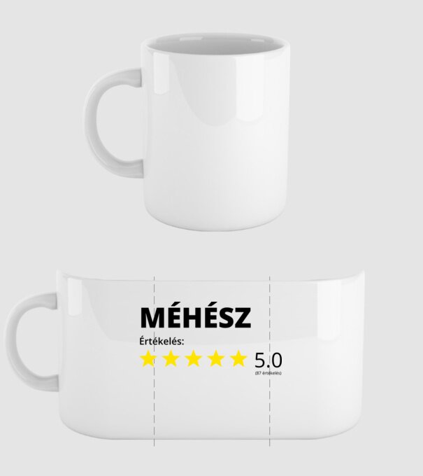 Értékelés 5 csillag....MÉHÉSZ minta fehér pólón