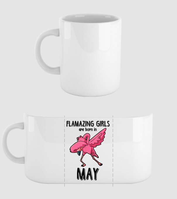 Flamazing girls are born in may black minta fehér pólón