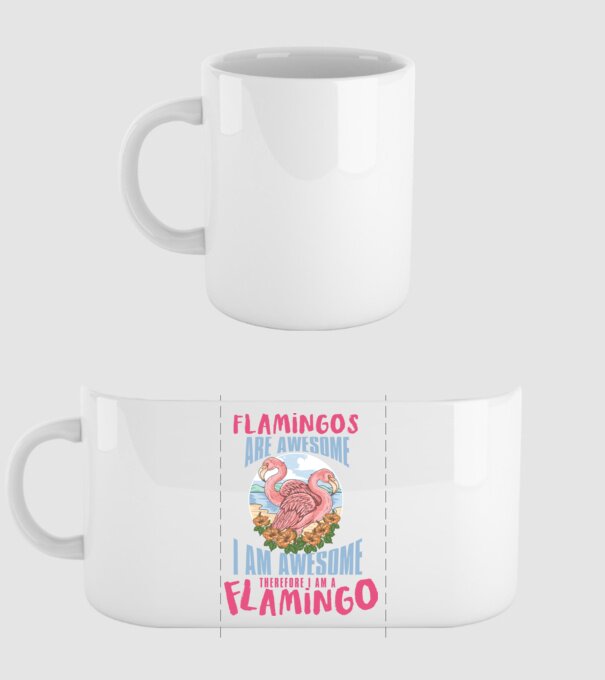 Flamingos are awesome minta fehér pólón