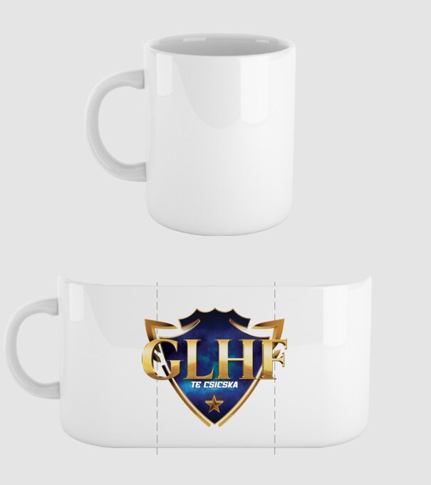 GLHF te csicska minta fehér pólón