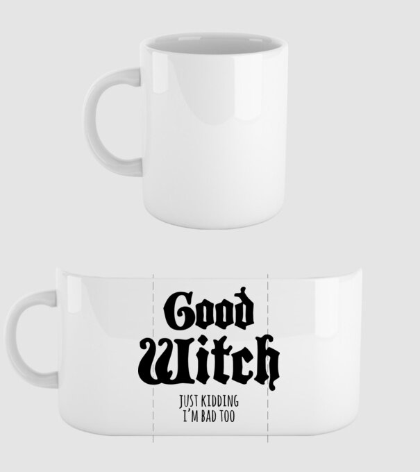 Good Witch páros póló minta fehér pólón