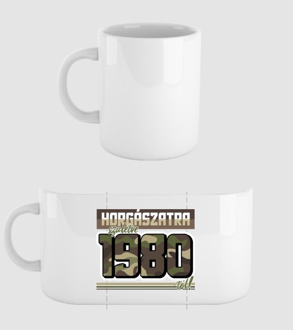 Horgászatra születve - 1980 minta fehér pólón