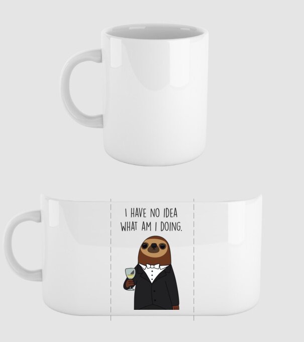 I have no idea sloth minta fehér pólón