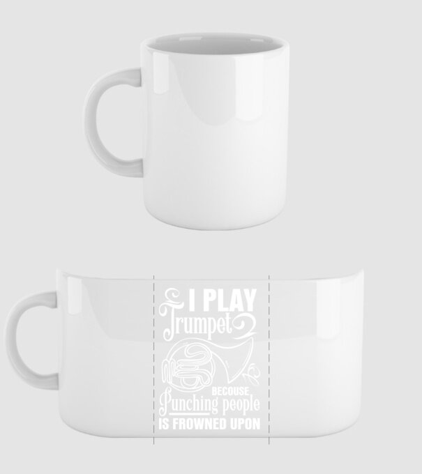 I play trumpet, becouse punching people minta fehér pólón