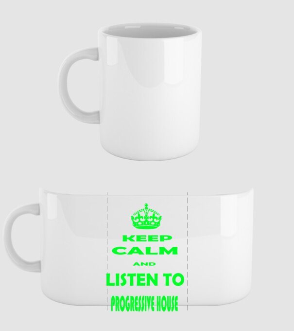 Keep Calm and Listen to prog-house minta fehér pólón