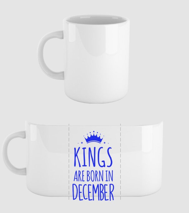 Kings are born in - December minta fehér pólón