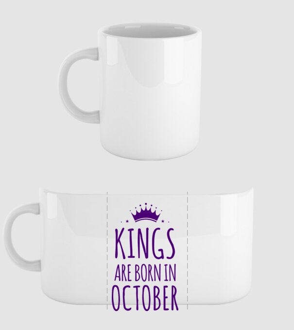 Kings are born in - October minta fehér pólón
