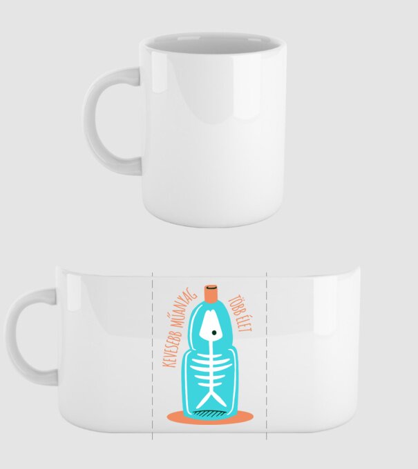 less plastic minta fehér pólón