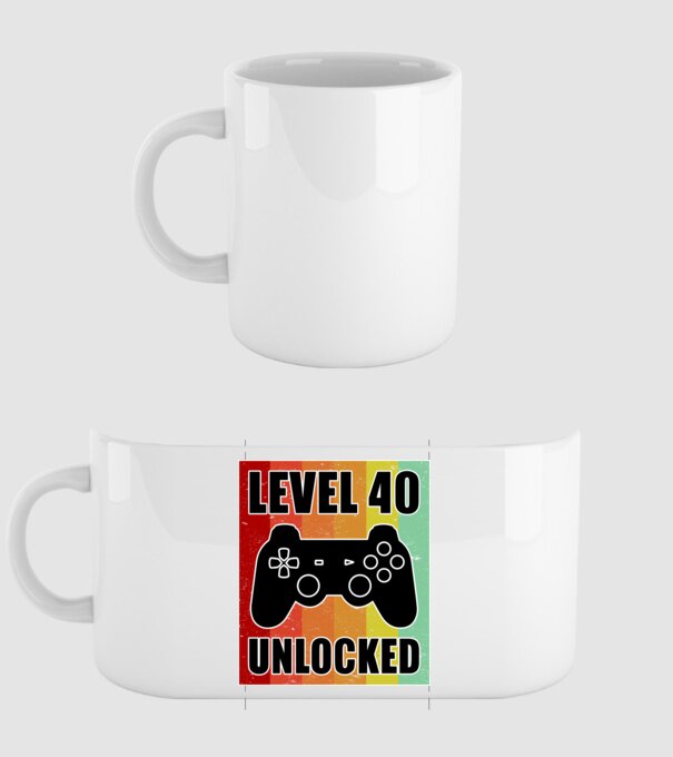 level 40 unlocked retro gamer minta fehér pólón
