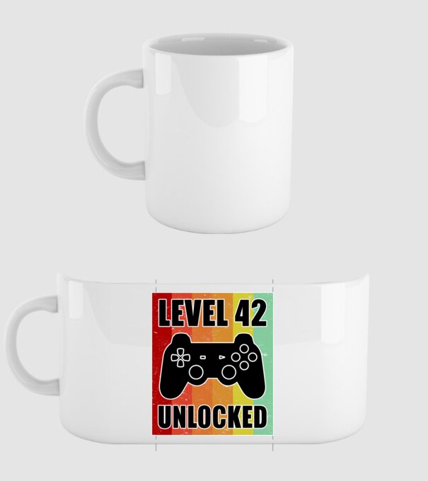 level 42 unlocked retro gamer minta fehér pólón