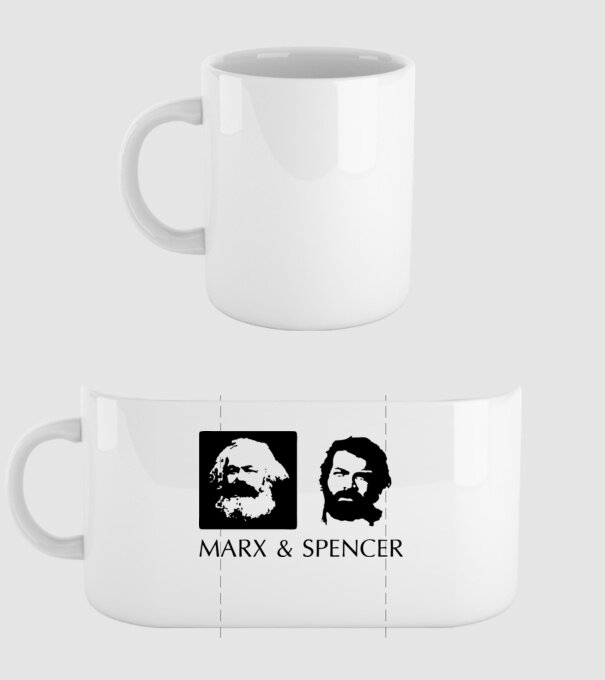Marx és Bud Spencer minta fehér pólón