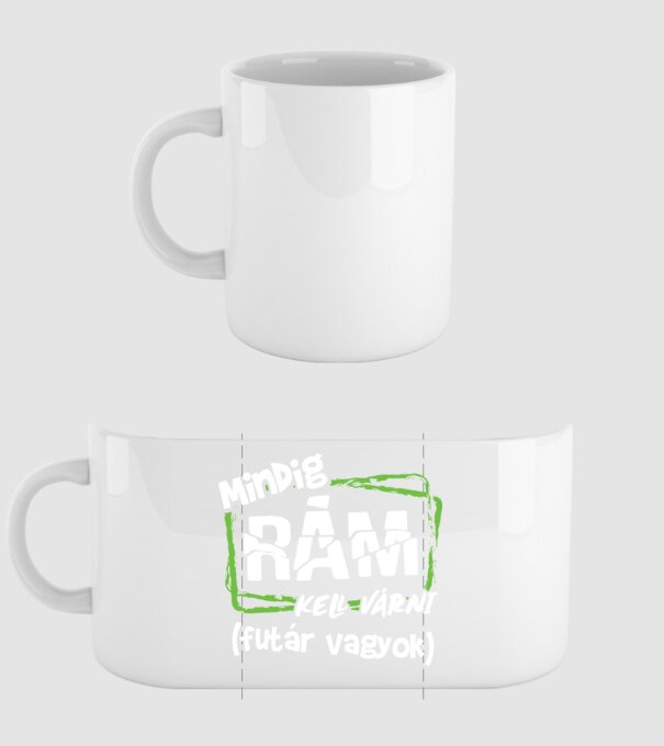 Mindig rám kell várni minta fehér pólón