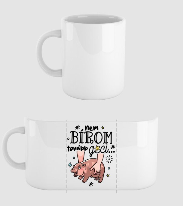 Nem bírom tovább gci Moo-Deng minta fehér pólón