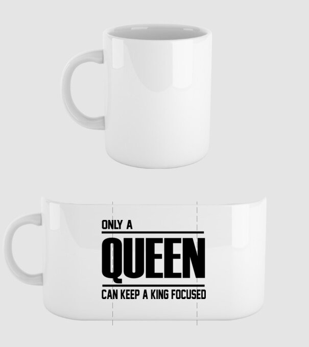 Only a Queen can keep a king in focused minta fehér pólón