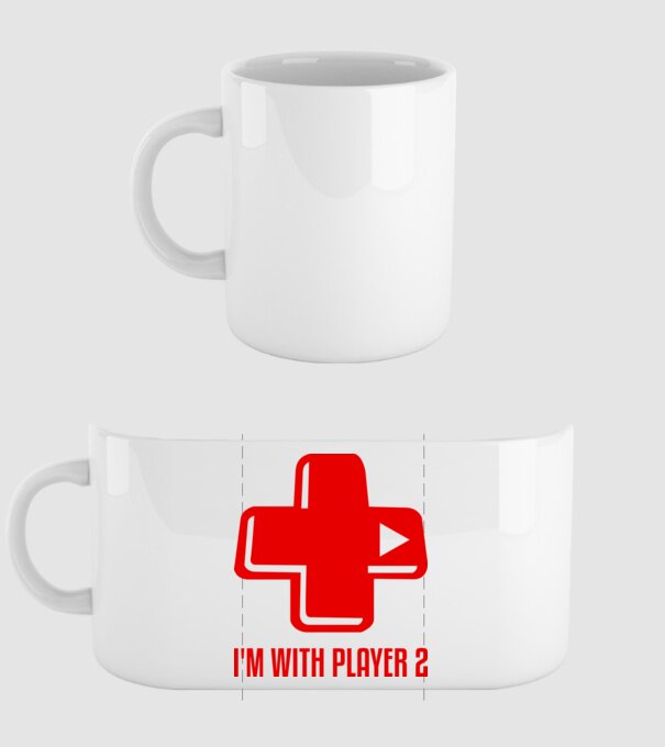 player 2 minta fehér pólón