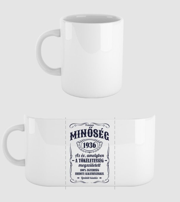 Prémium minőség 1936 minta fehér pólón