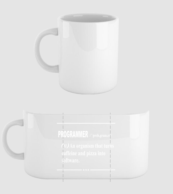 Programmer minta fehér pólón