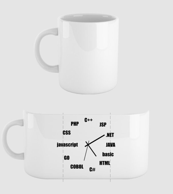 Programmer clock minta fehér pólón