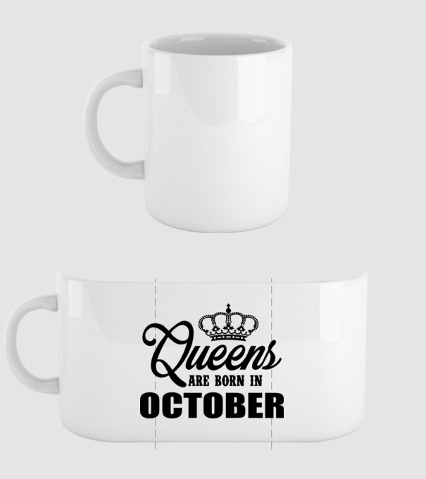 Queens are born in - October minta fehér pólón