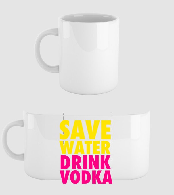 SAVE WATER DRINK VODKA minta fehér pólón
