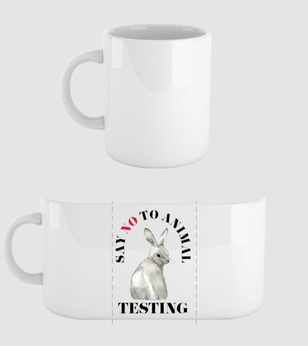 Say NO to animal testing minta fehér pólón