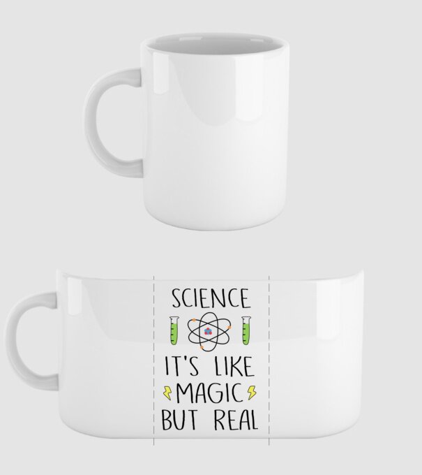 Science its like magic, but real minta fehér pólón