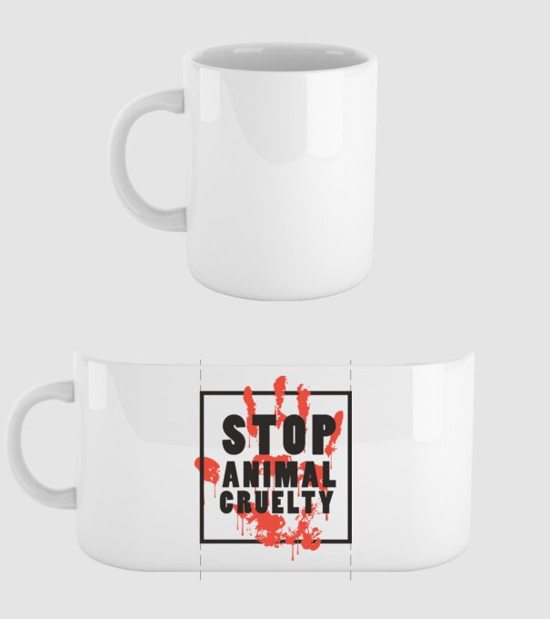 Stop animal cruelty minta fehér pólón