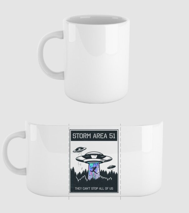 Storm area 51 - They can't stop all of us dark minta fehér pólón