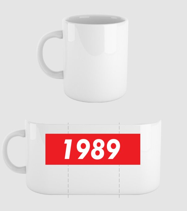 Supreme szülinap 1989 minta fehér pólón