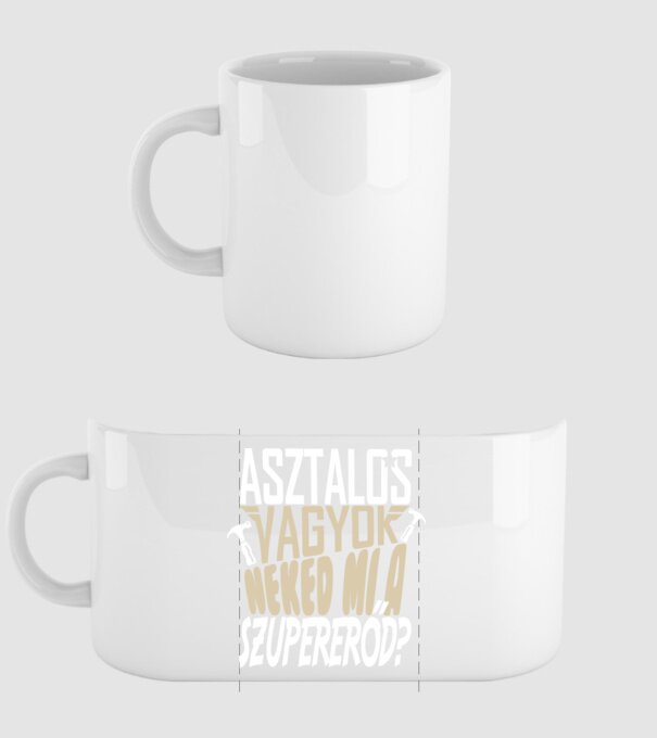 Szuperhős asztalos minta fehér pólón