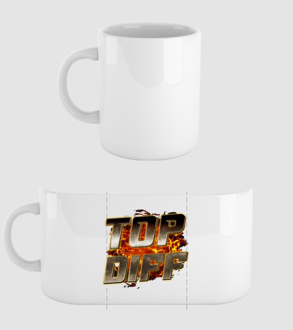TOP DIFF metalic fire minta fehér pólón