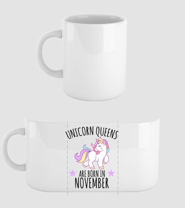 Unicorn queens are born in - November minta fehér pólón