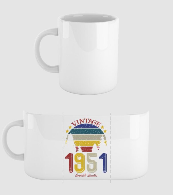 vintage_limitált kiadás 1951 minta fehér pólón