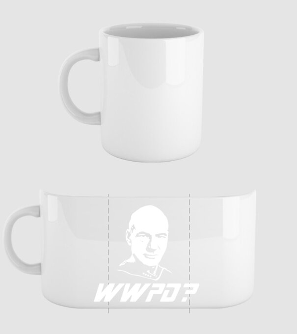 What Would Picard Do.eps minta fehér pólón