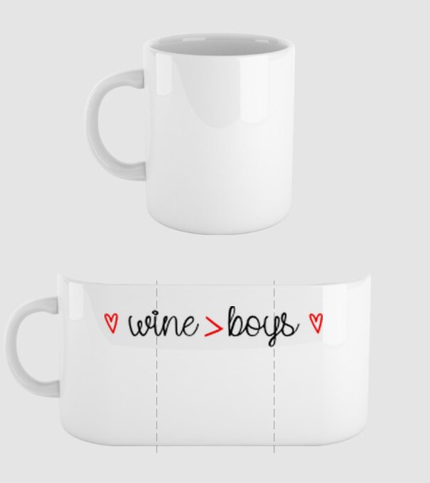 Wine and boys minta fehér pólón
