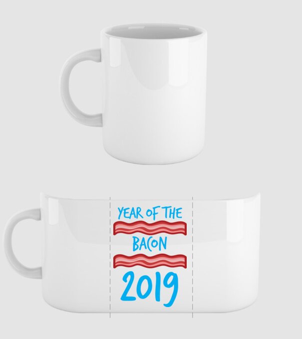 Year of the bacon minta fehér pólón