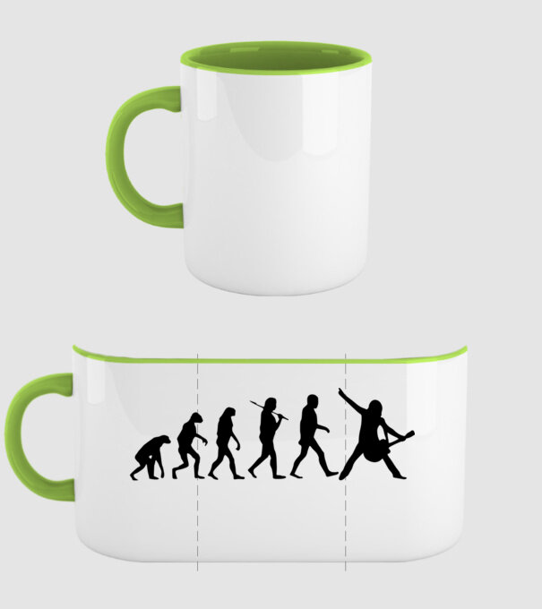 Gitár evolúció minta zöld pólón