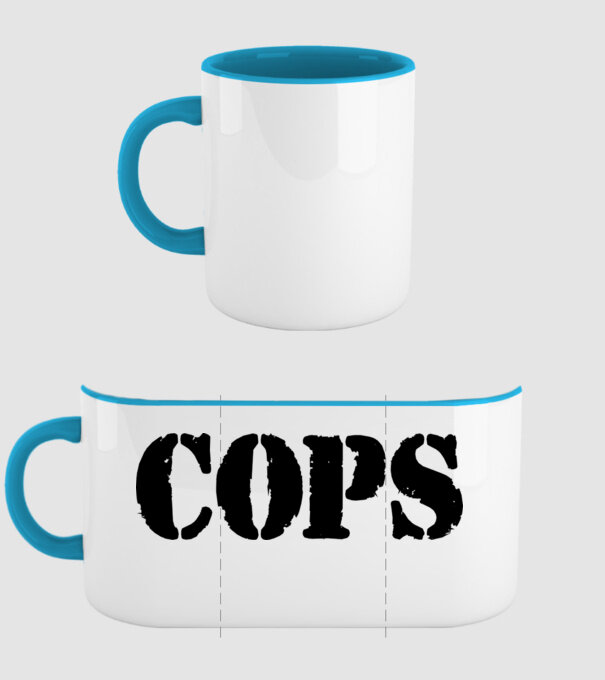 COPS minta világoskék pólón