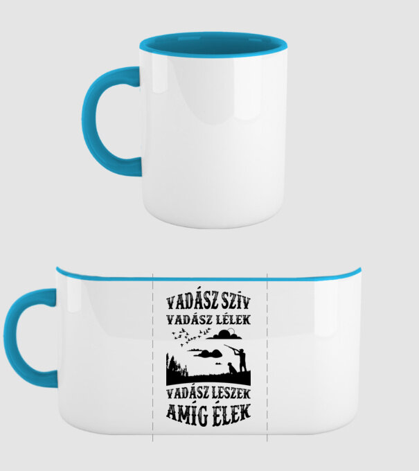 Vadász leszek amíg élek minta világoskék pólón