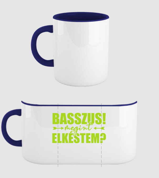 Megint elkéstem - vászontáska minta sötétkék pólón
