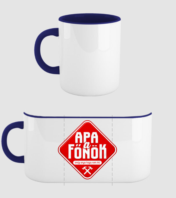 Apa a Főnök minta sötétkék pólón