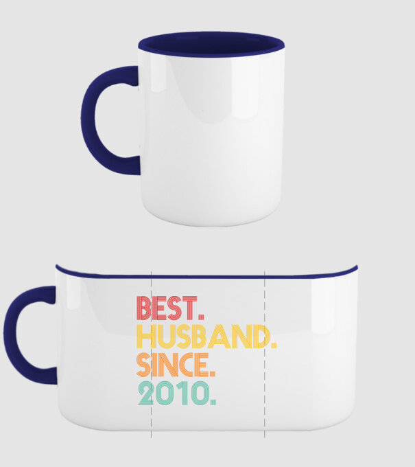 best husband since 2010 retro minta sötétkék pólón